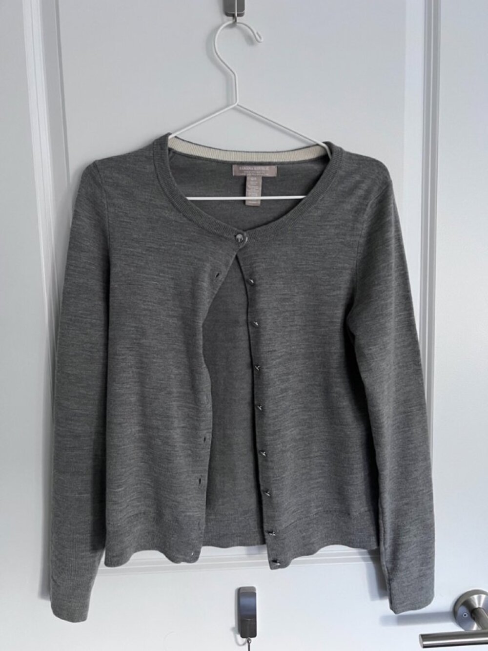 Banana Republic Merino Wool Grey Cardigan